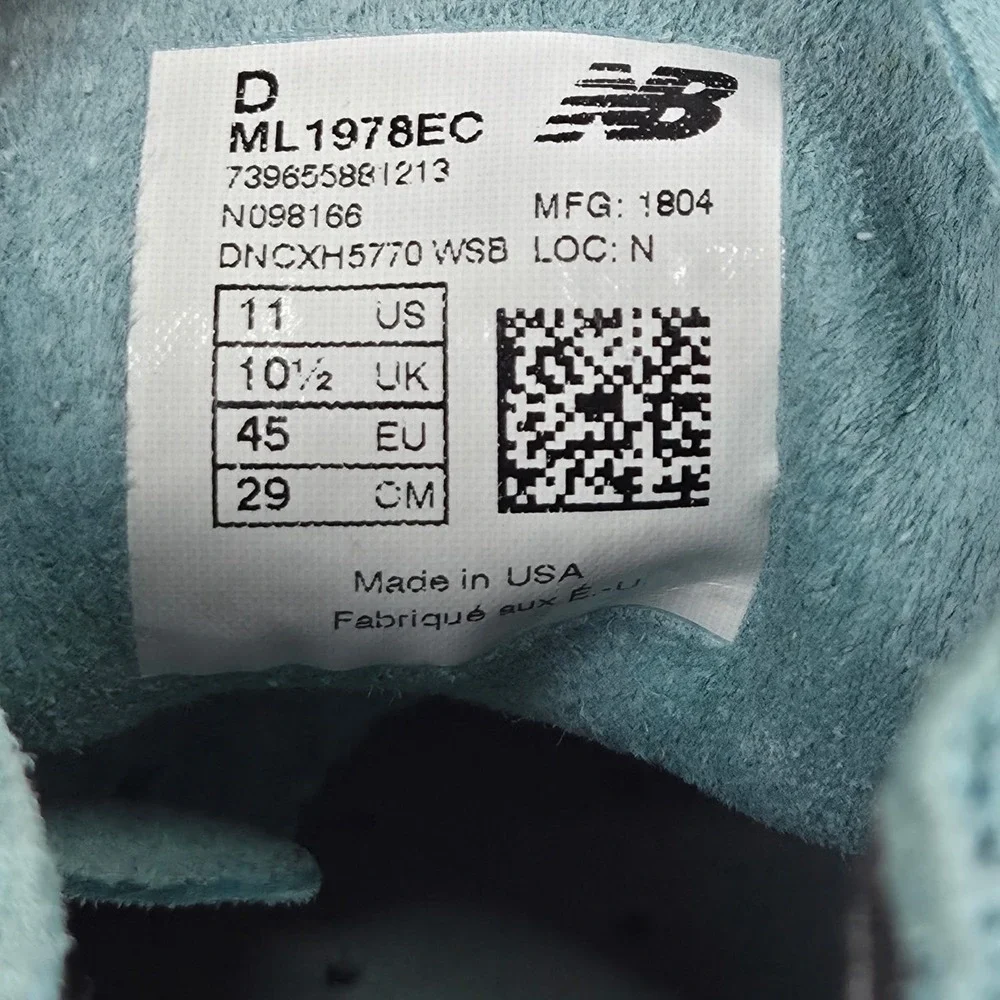 New Balance 1978 Blue Suede Made In USA Running Shoes Men's Size 11 ML1978EC